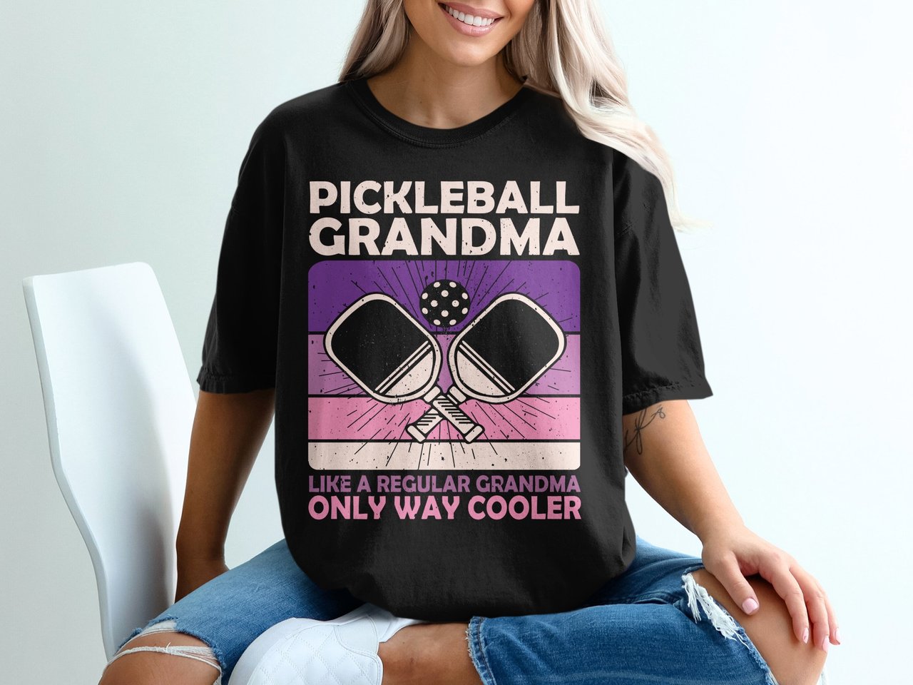 Pickleball Comfort Colors Shirt, Pickleball Grandma Like A Regular Grandma Only Way Cooler, Vintage Graphic Tee