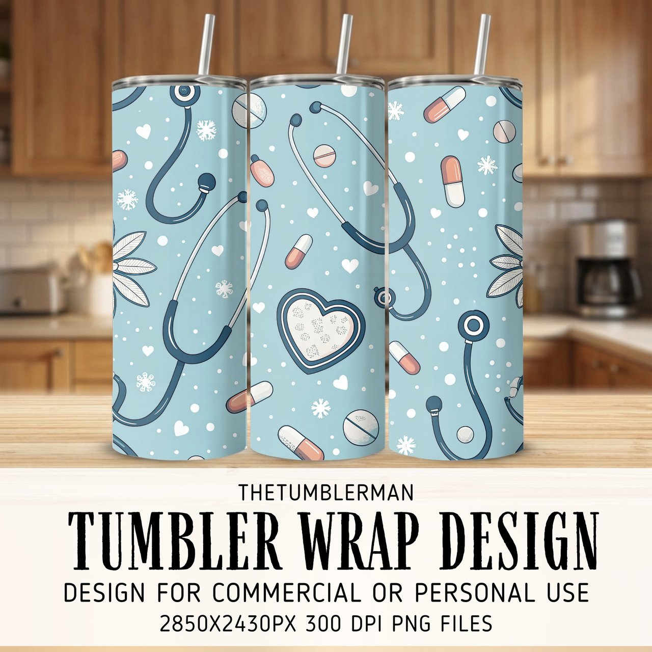 Frosted Medical Chic Digital Design Size Bundle Png