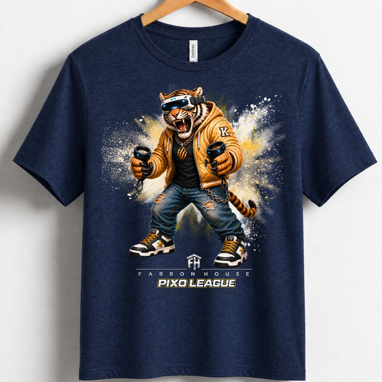 VR Tiger Gamer Shirt for Toddler, Funny Virtual Reality Gaming Tee, Kids Birthday Gift, Pixo League by Farron House