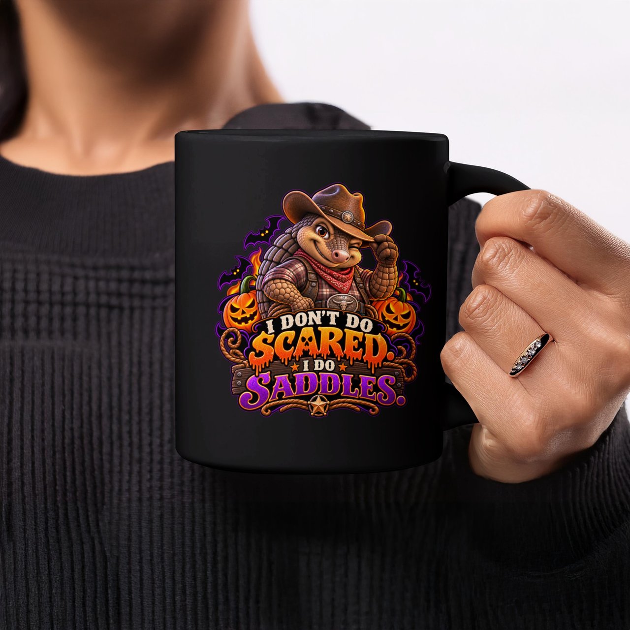 I Don't Do Scared I Do Saddles Mug