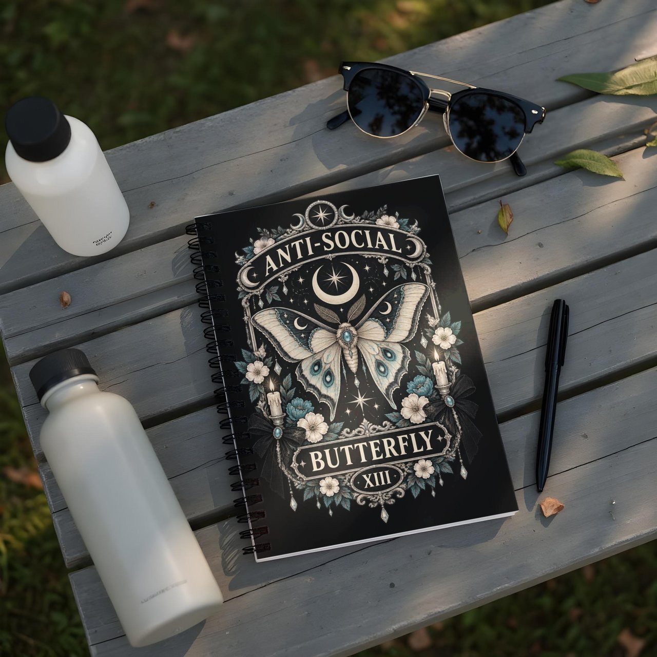 Anti Social Butterfly Shirt, Gothic Moth Graphic Tee, Dark Academia Introvert T-Shirt, Witchy Whimsigoth Clothes, Vintage Goth Gift for Her