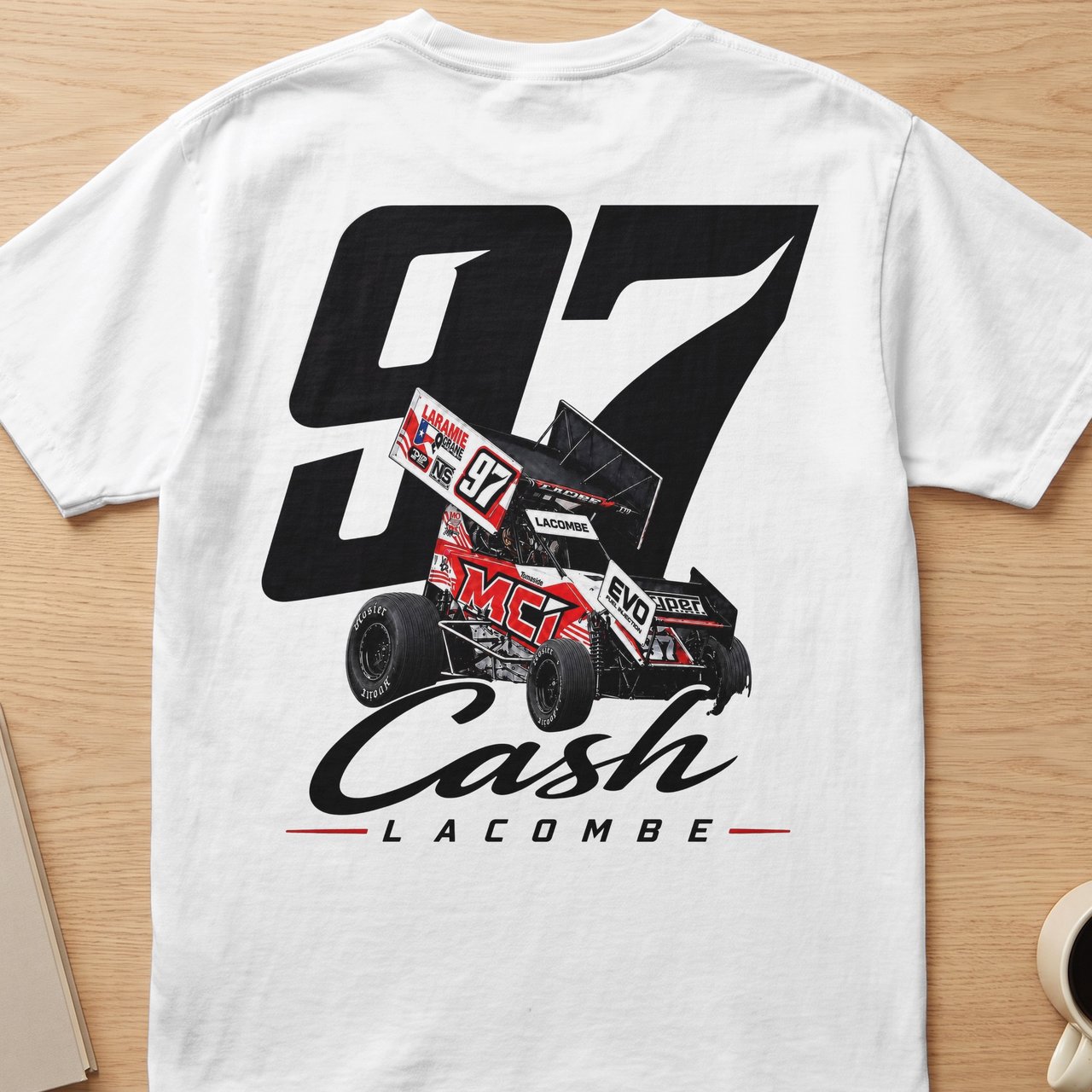 97 Sprint Car Racing T-Shirt | Cash Lacombe Motorsport Fan Gift for Him | Bold Race Day Car Enthusiast Apparel Tee