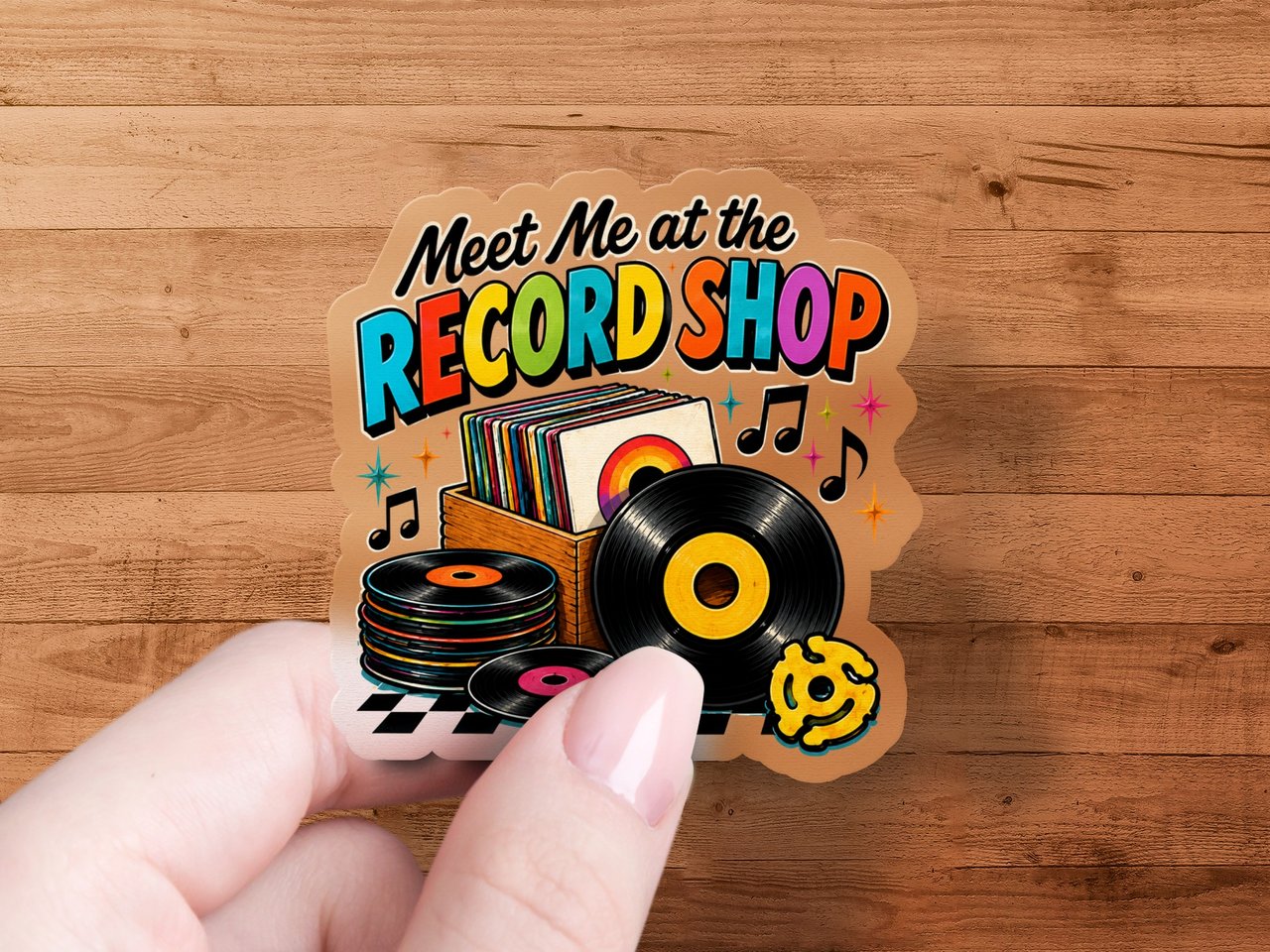Meet Me at the Record Shop Sticker