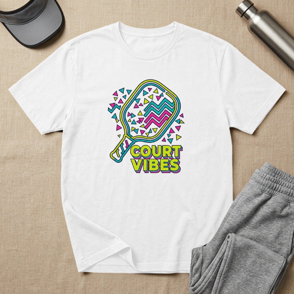 Retro Court Vibes Pickleball Tee