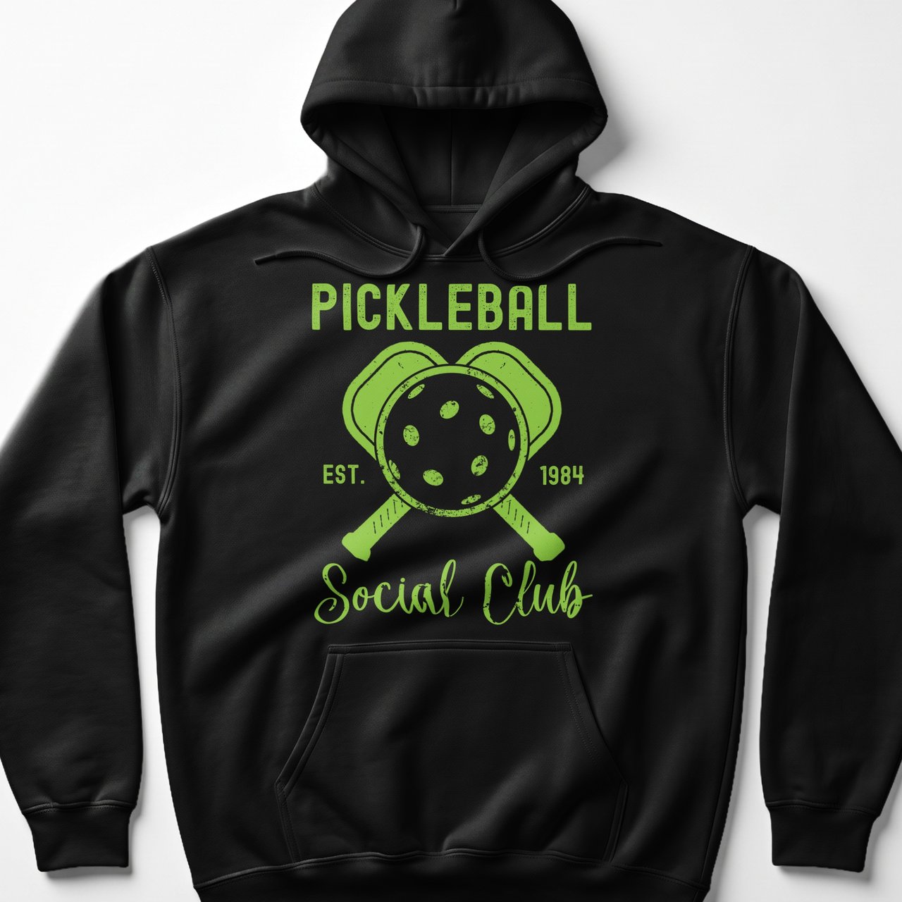 Pickleball Gildan Fleece Hoodie, Pickleball Est. 1984 Social Club, Court Pullover