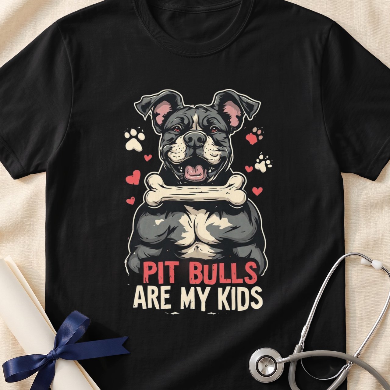 Pit Bulls Are My Kids Tee | Pit Bull Mom Shirt | Pittie Lover Gift | Dog Mom Apparel