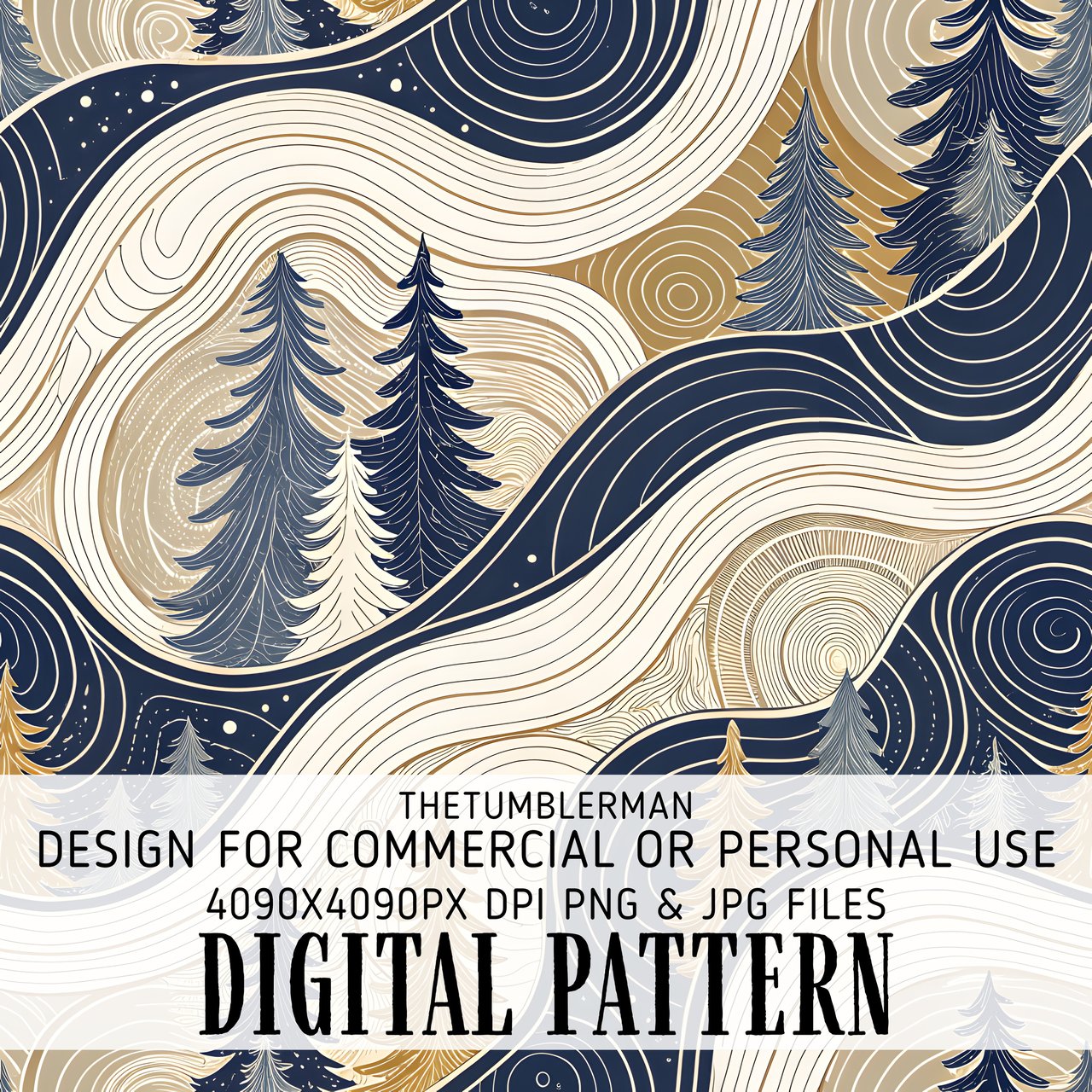 Digital Christmas Tree Pattern, Seamless Forest Background, Winter Holiday Digital Paper, Printable Festive Design, Digital Bundle Pattern