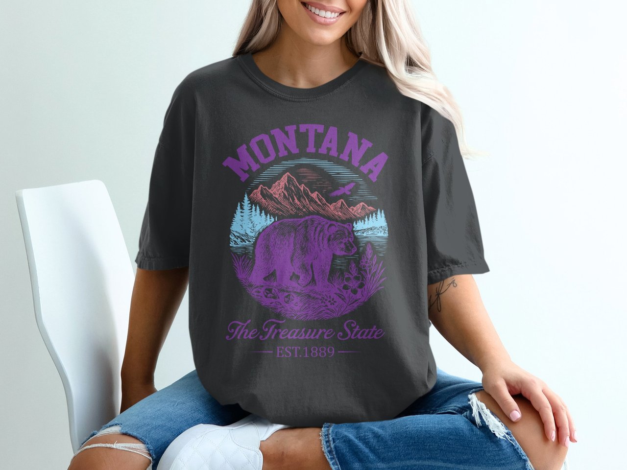 Montana Bear Mountains Est. 1889 Graphic Tee