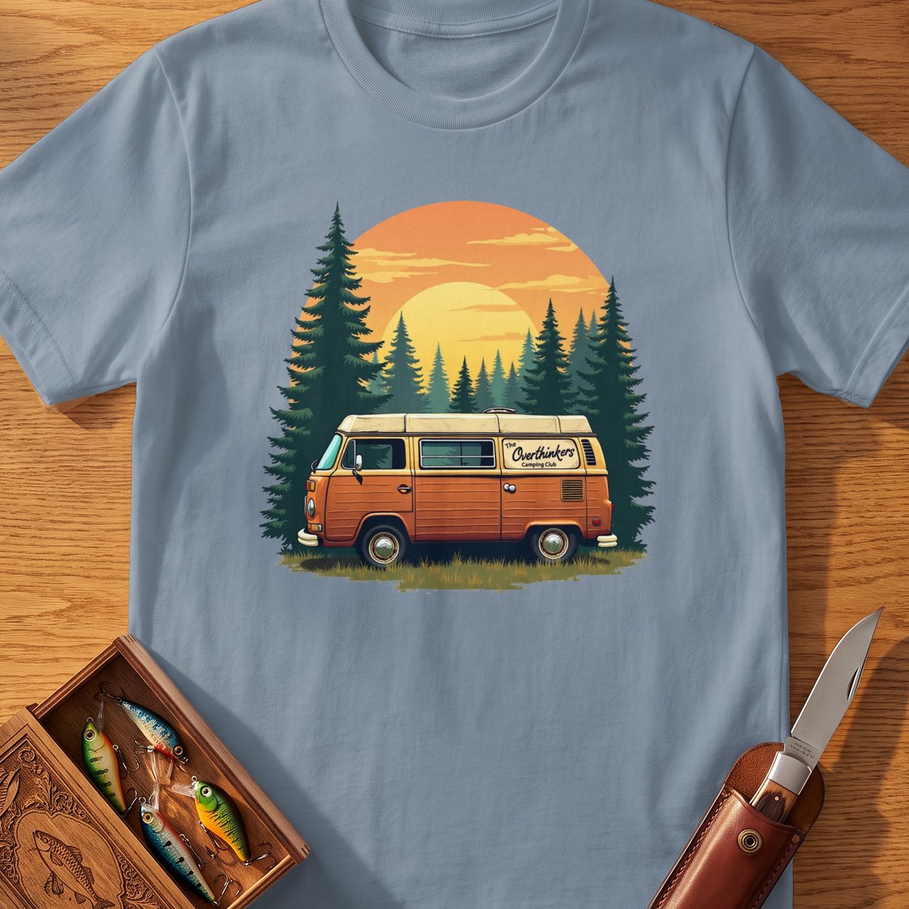 Overthinkers Camping Club Vintage Design Tee