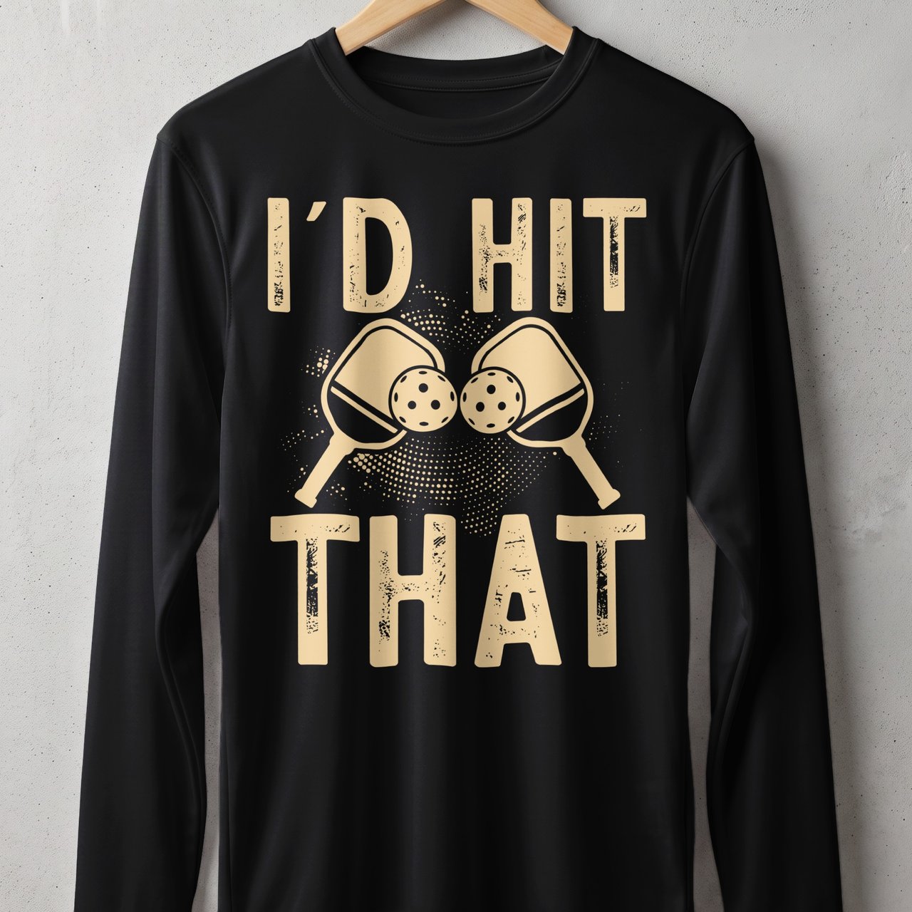 Pickleball Sport-Tek Long Sleeve Tee, I'd Hit That, Sun Shield Shirt for Outdoor Court Play
