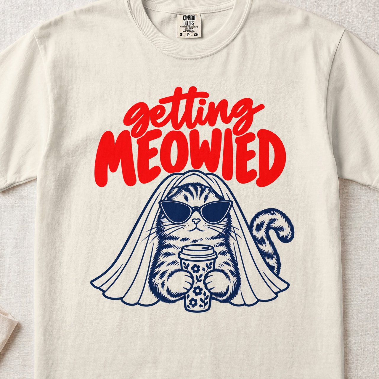 Getting Meowied Cat Bride Shirt | Ivory Tee, Sand Crewneck & Hoodie