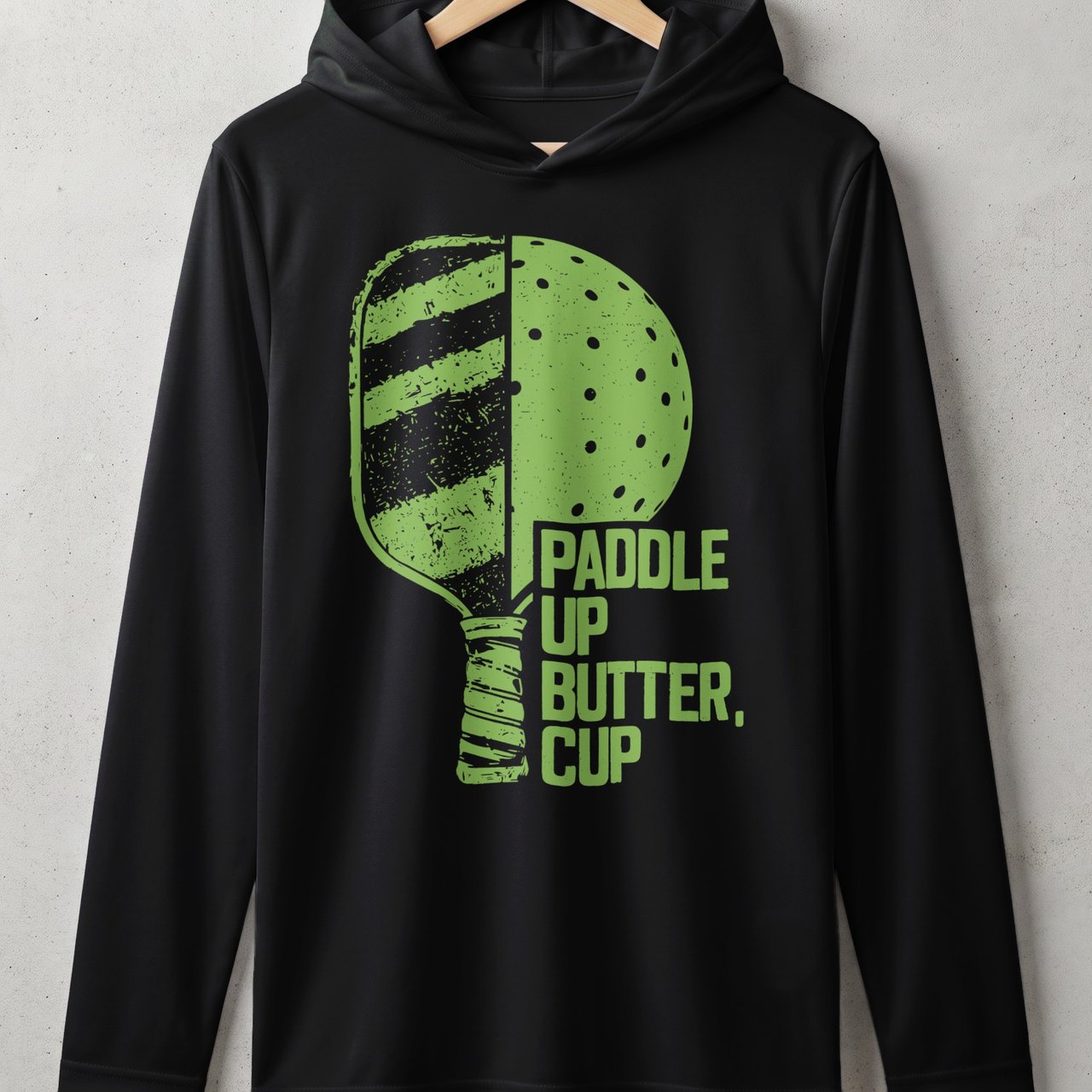 Pickleball Sport-Tek Performance Hood, Paddle Up Butter, Cup, Athletic Court Lightweight Hoodie