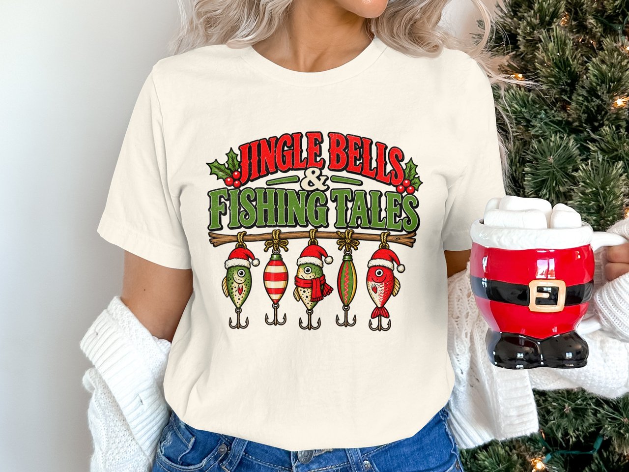 Jingle Bells & Fishing Tales Tee
