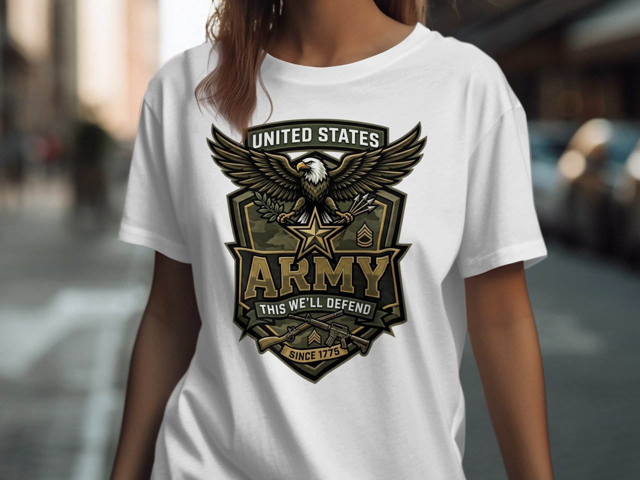 Patriotic US Army Eagle T-Shirt, Military Veteran Gift, This We'll Defend American Pride Tee, Since 1775