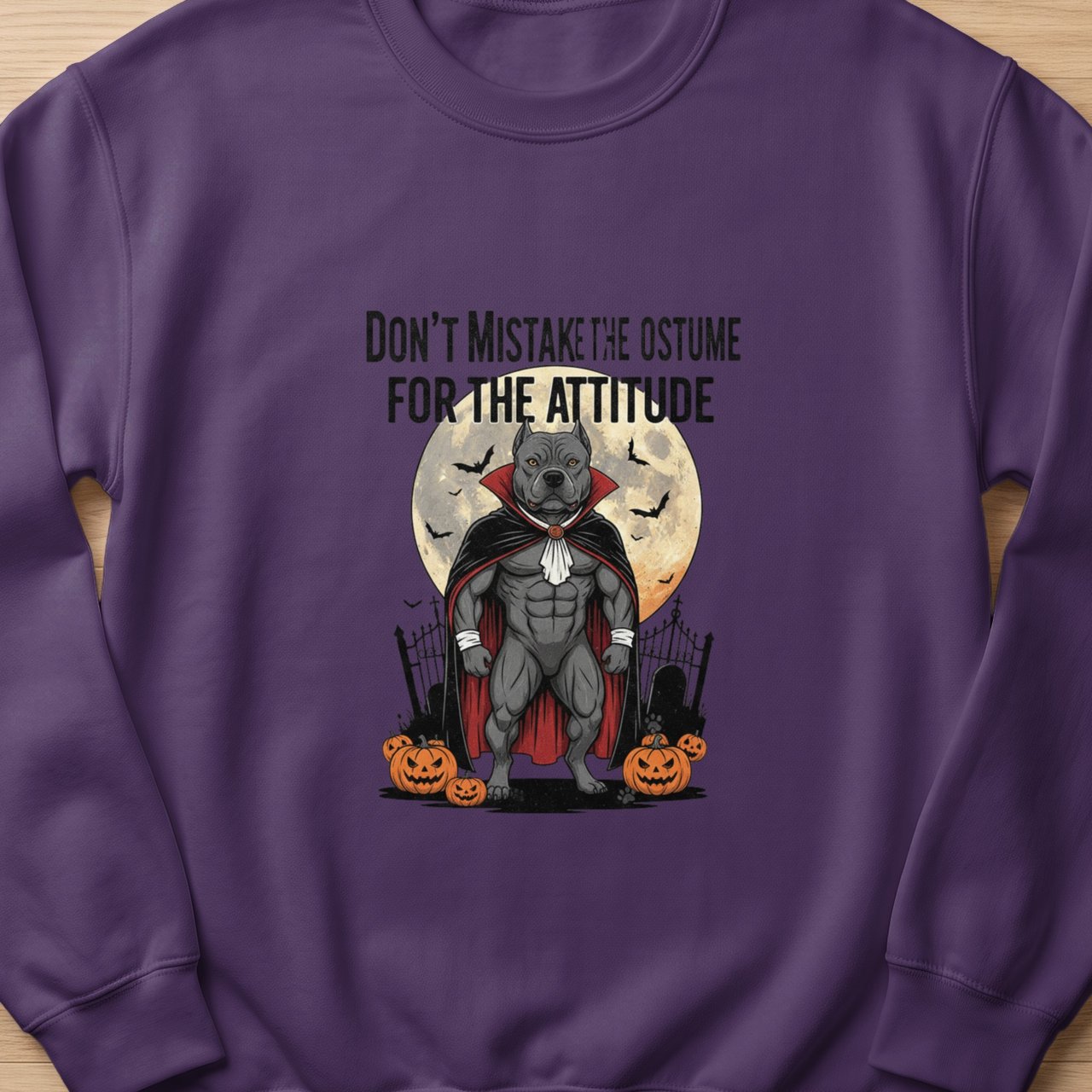 Vampire Pitbull Halloween Sweatshirt | Halloween Pittie Shirt | Pit Bull Lover Gift | Bully Breed Apparel