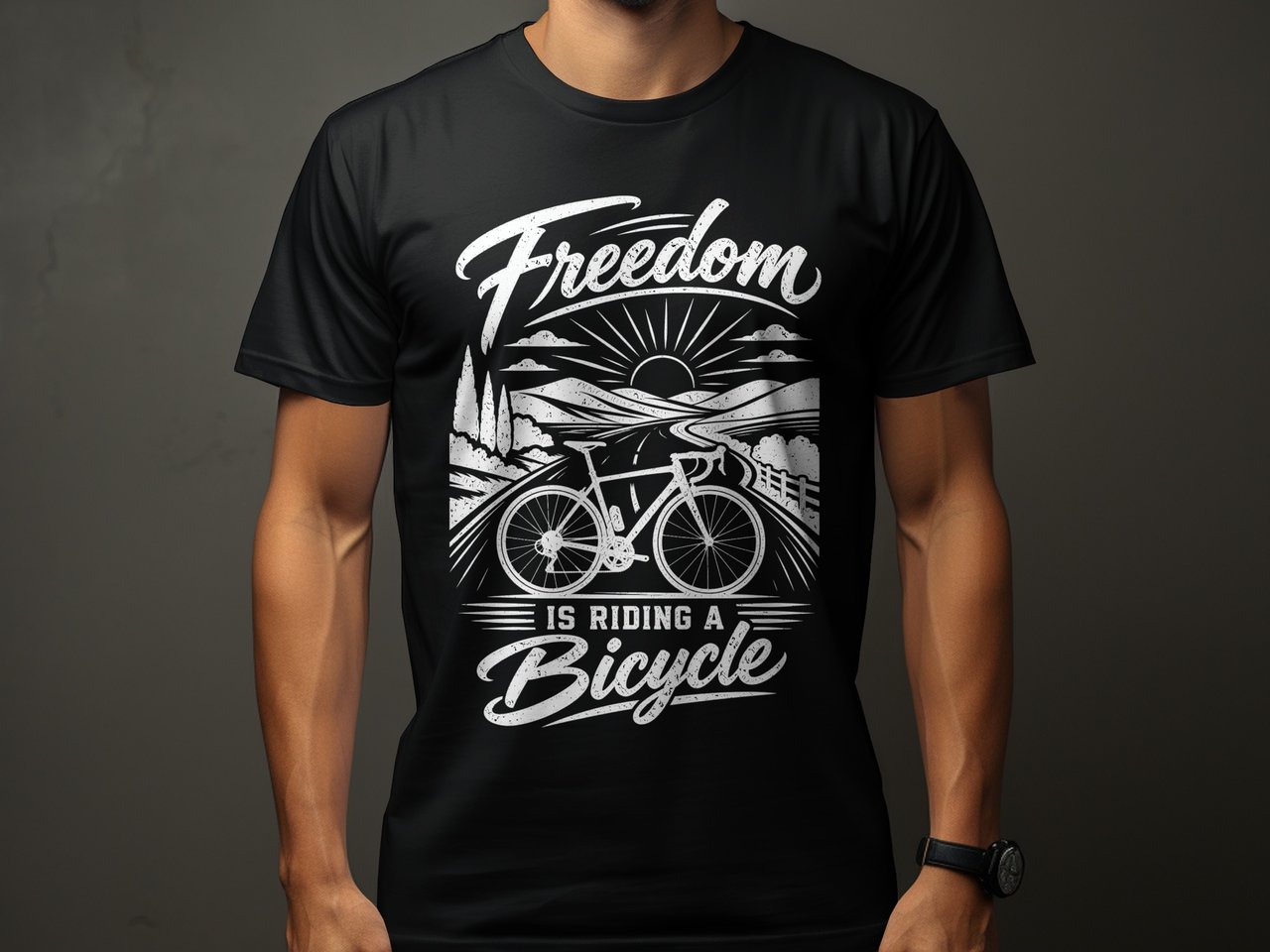 Freedom Is Riding a Bicycle | Road Bike T-Shirt