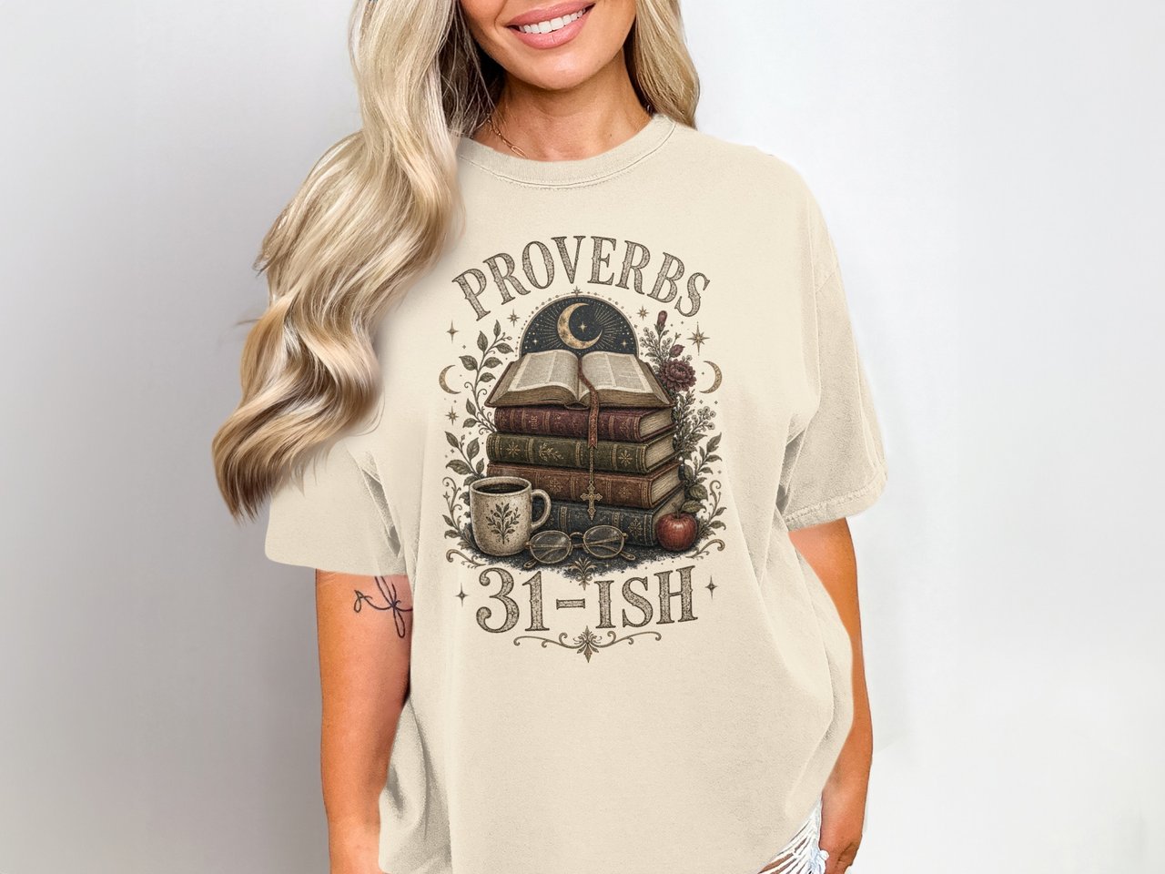 Proverbs 31-ish Book Lover Christian Woman Gift Design - Dark Academia Librarian Bible Study Other
