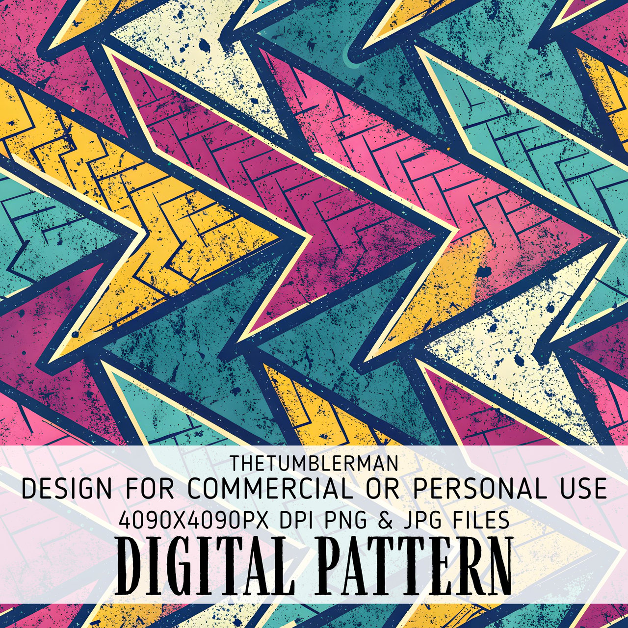 Digital Geometric Pattern, Digital Fabric Pattern, Grunge Pattern, Triangle Pattern, Arrows Pattern, Digital Bundle Pattern