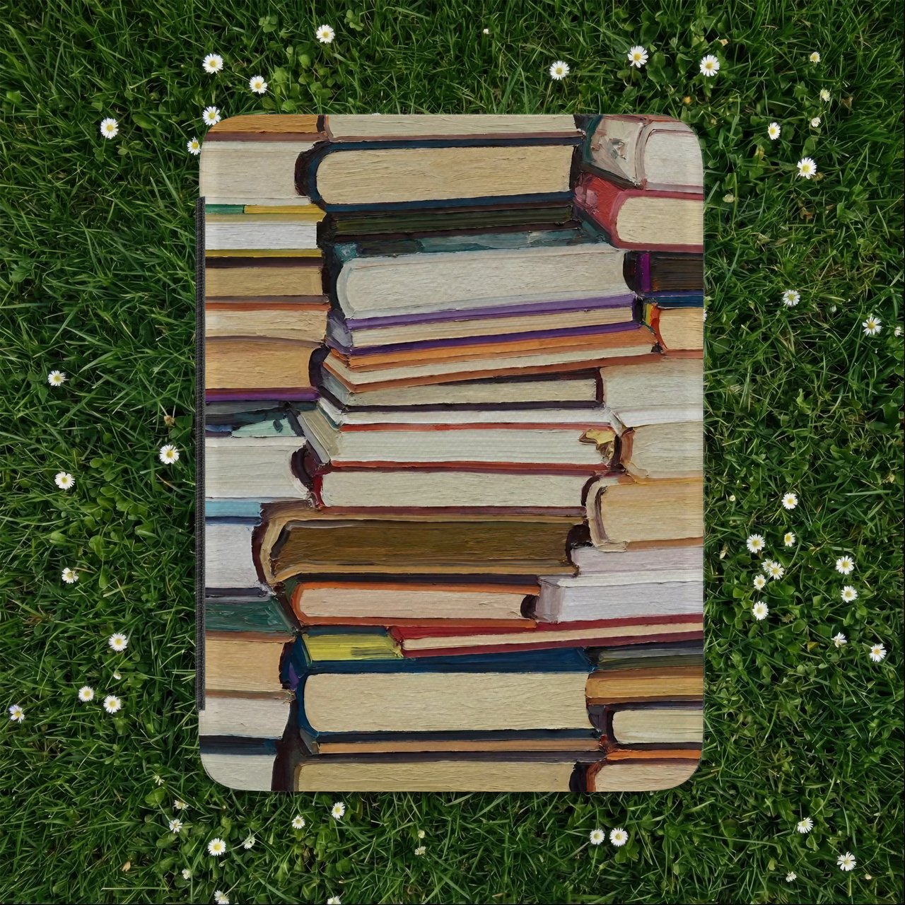Oil Painting Book Stack Kindle Case