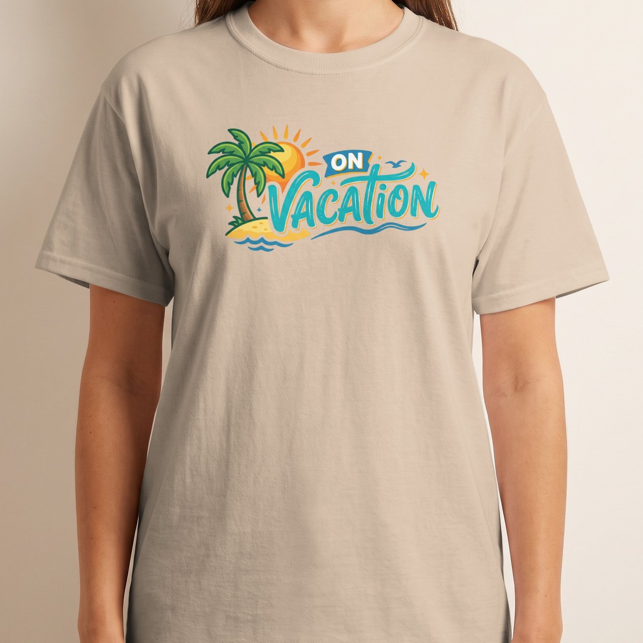 On Vacation Shirt, Tropical Palm Tree Beach T-Shirt, Summer Travel Tee, Getaway Holiday Gift for Her, Family Trip T-Shirts