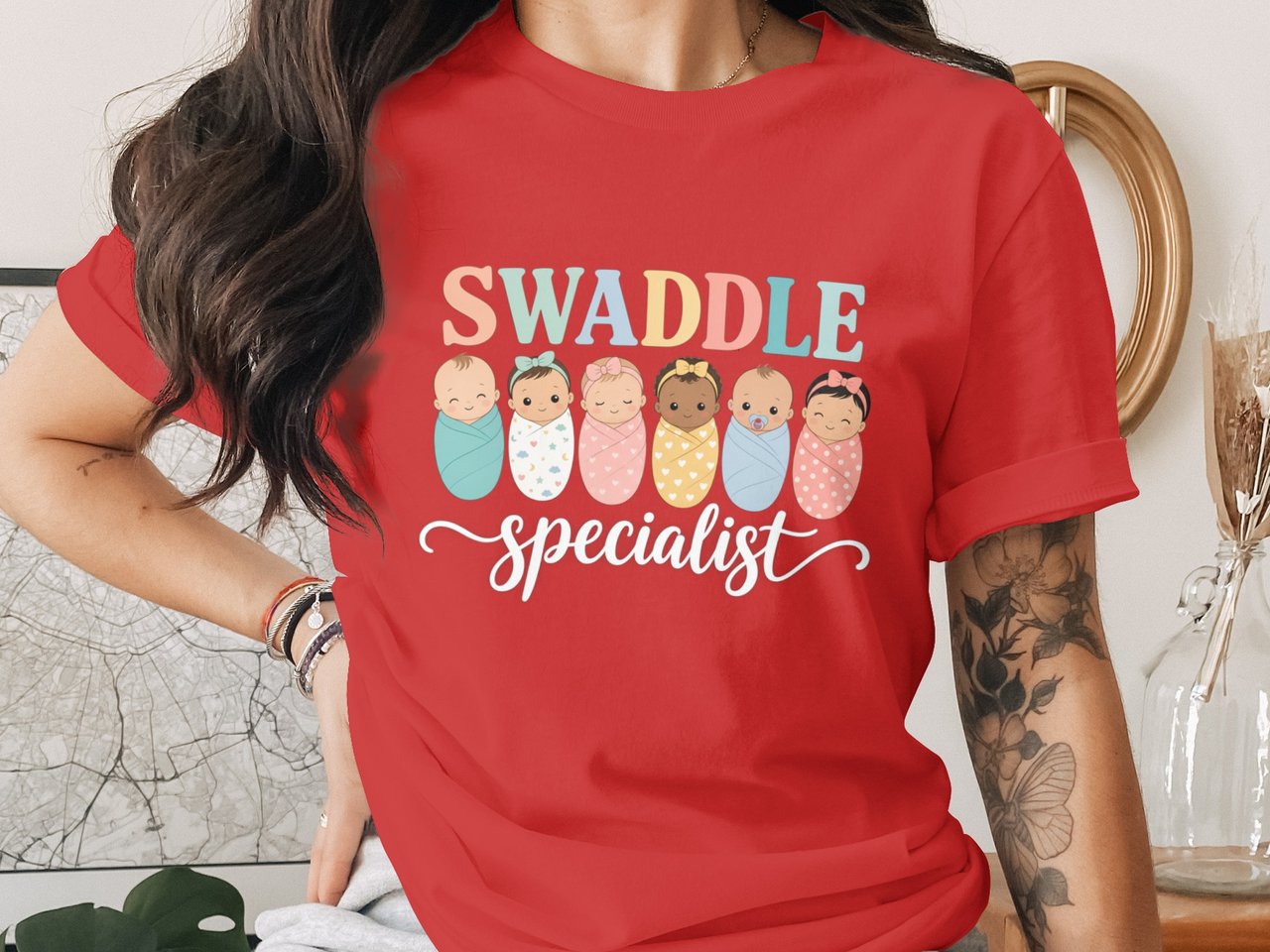Swaddle Specialist T-Shirt: NICU Neonatal Nurse Tech Baby Nursery