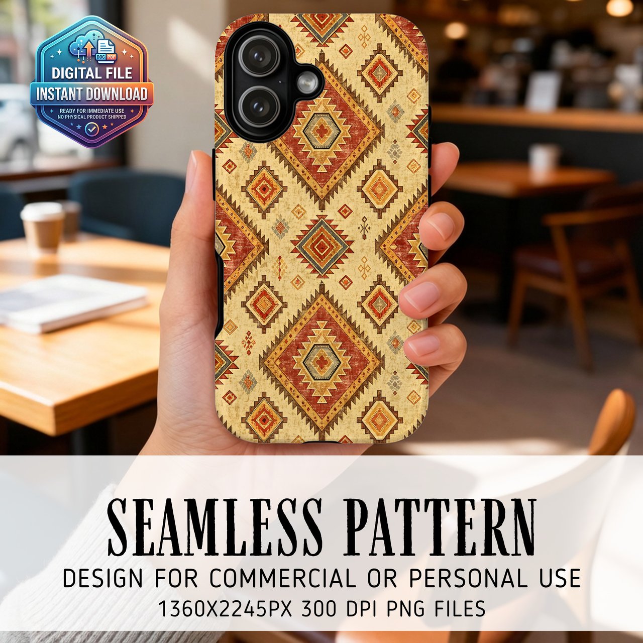Southwestern Aztec Pattern Digital Download
