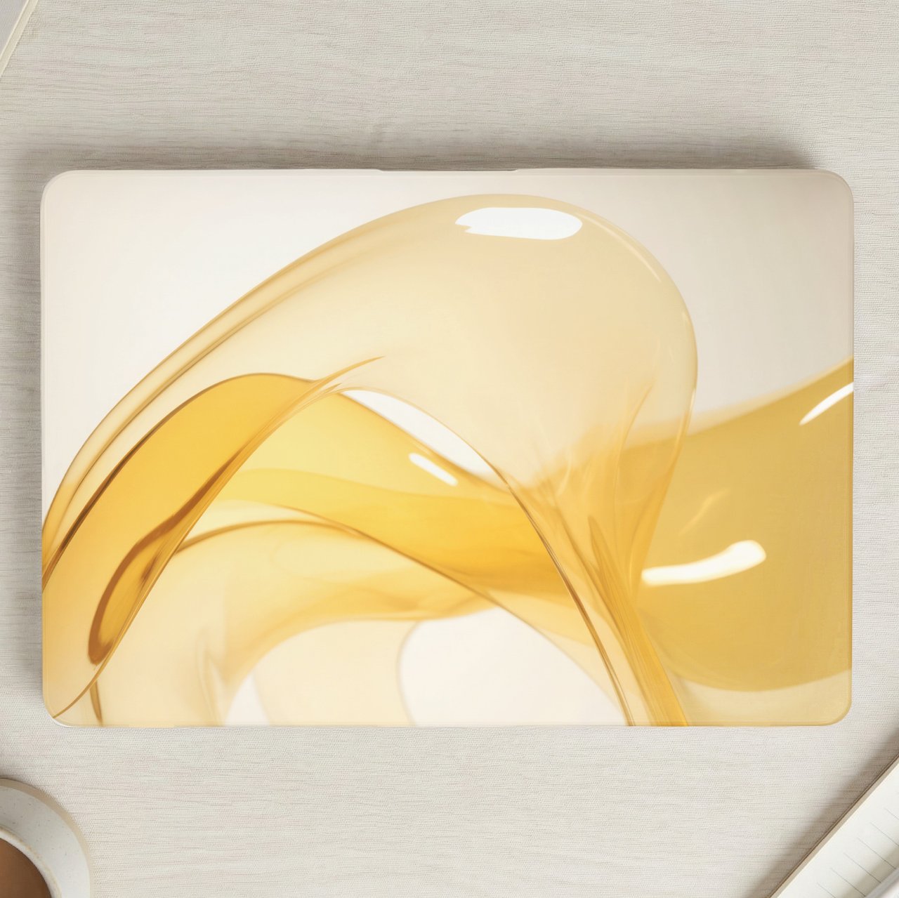 Golden Fluid Swirl MacBook Case