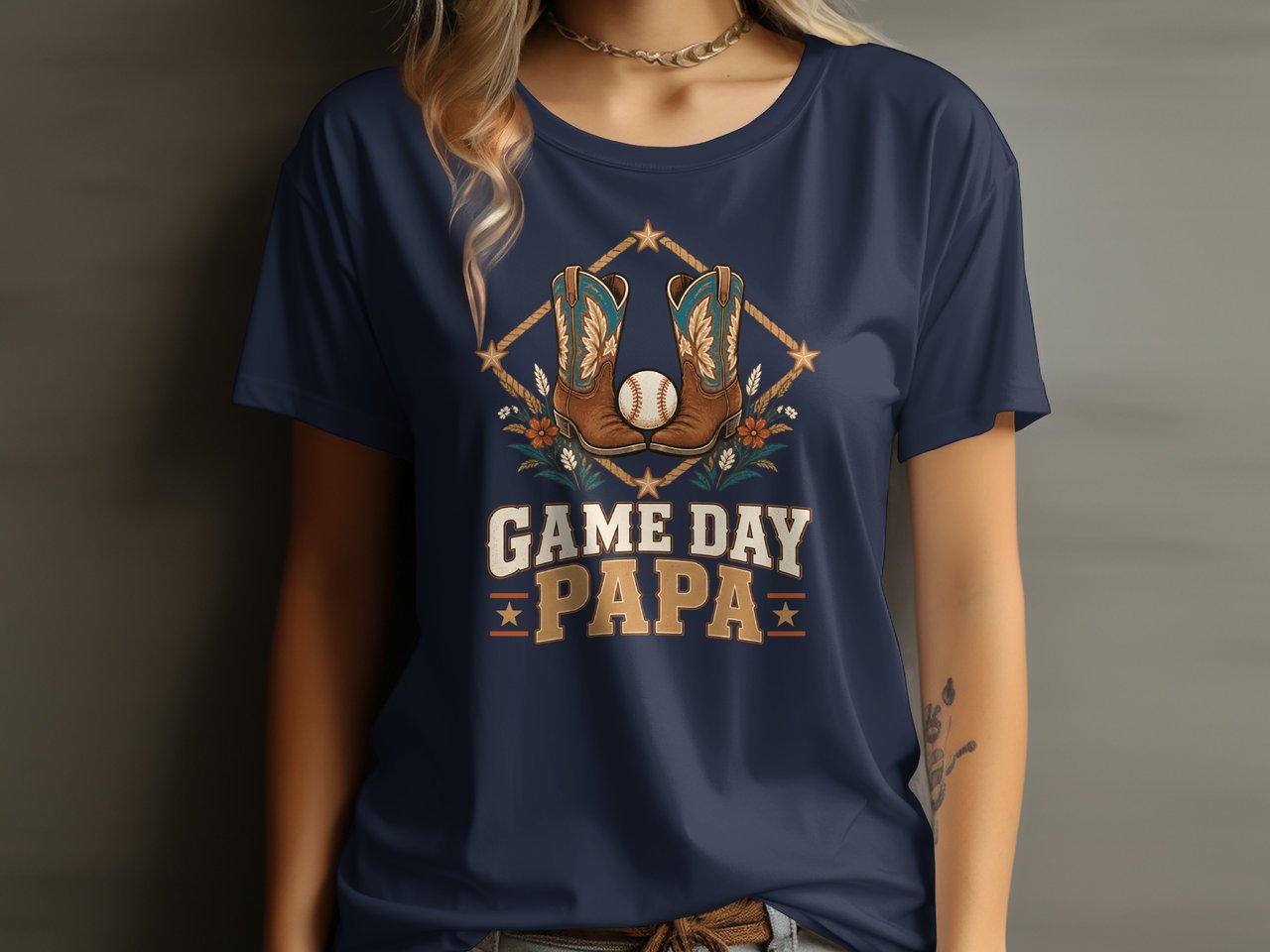 Game Day Papa Baseball Tee or Sweatshirt