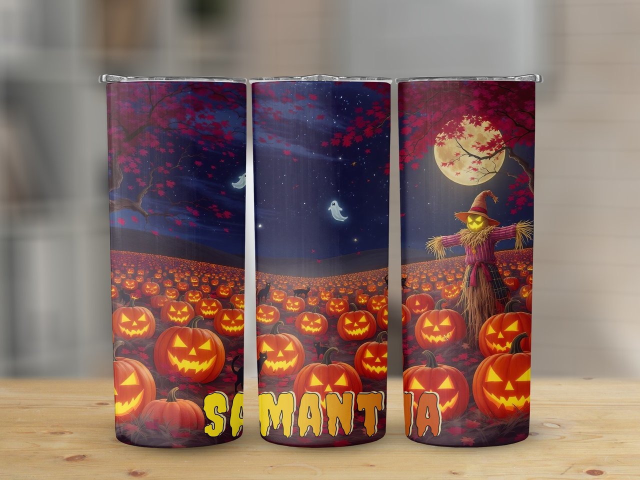 Personalized Halloween Tumbler, Pumpkin Patch, Scary Tumbler, Spooky Season Tumbler, Ghost Tumbler, Halloween Gift, Custom Name Tumbler