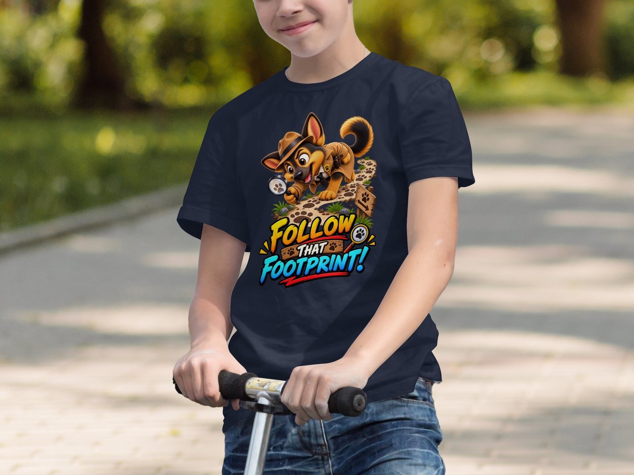 Follow That Footprint Detective Chase Dog Tee
