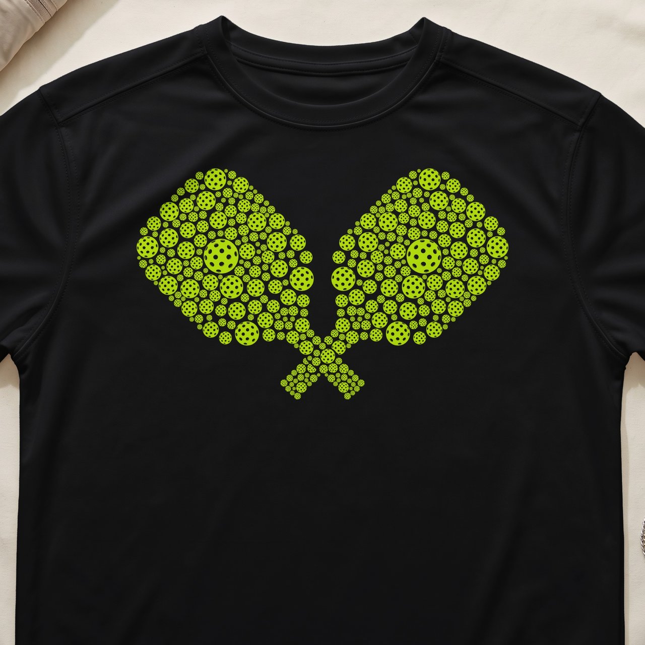 Pickleball Sport-Tek Performance Tee, Crossed Pickleball Paddle Mosaic Graphic, Athletic Court Apparel