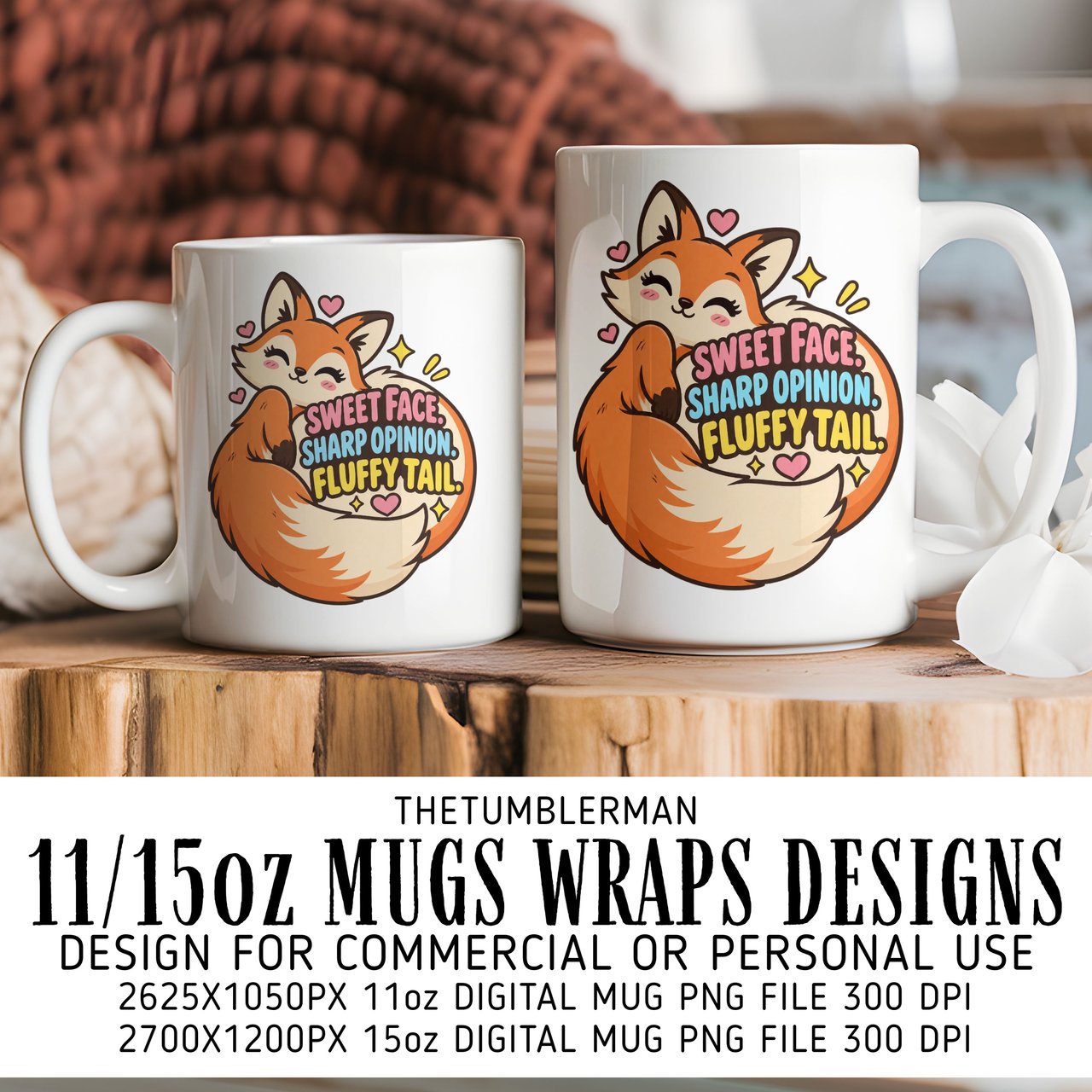 Sweet Face Fluffy Tail Mug Wrap