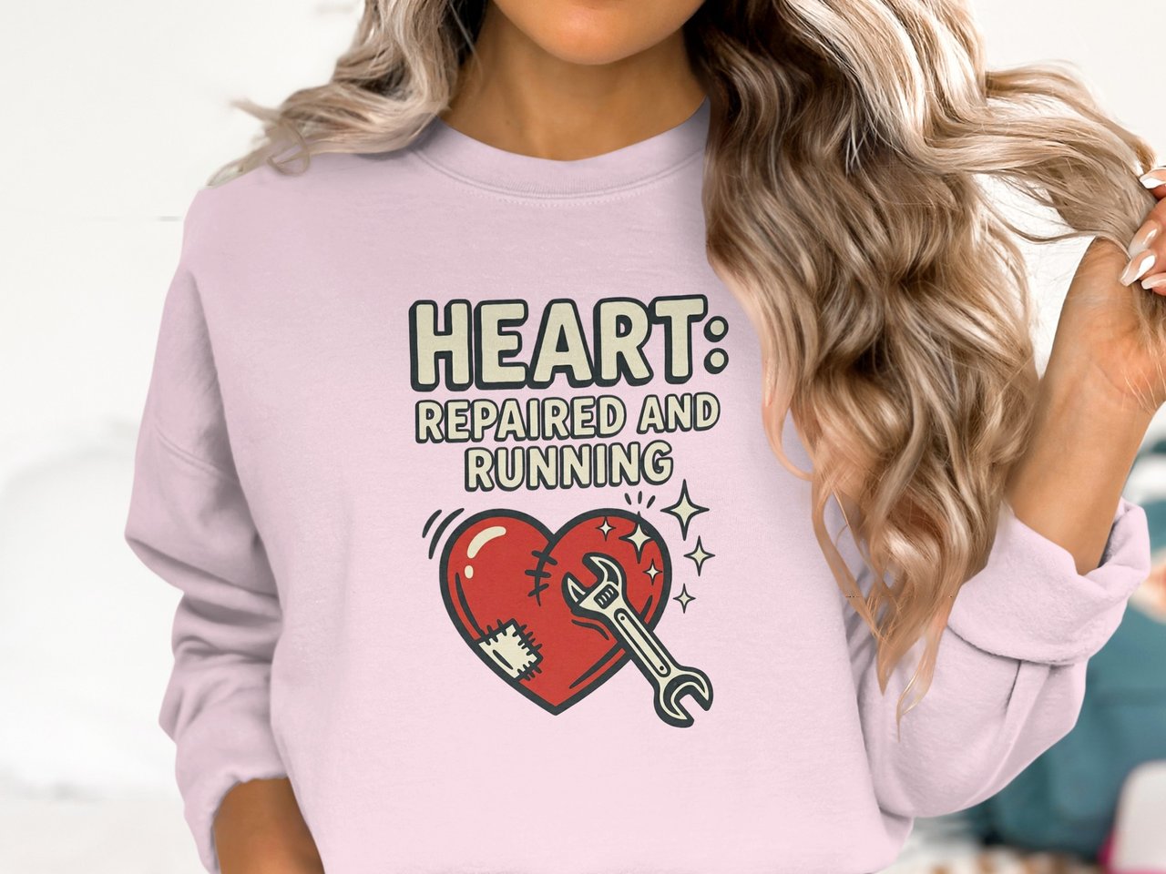 Heart Repaired Running T-Shirt: Open Heart Surgery Recovery, Cardiac Patient, Wrench Patch Graphic
