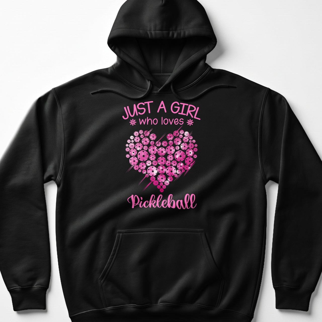 Pickleball Gildan Fleece Hoodie, Just a Girl Who Loves Pickleball Graphic, Warm Court Pullover Sweatshirt