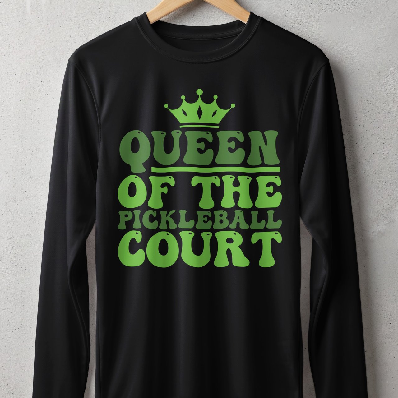 Pickleball Sport-Tek Long Sleeve Tee, Queen of the Pickleball Court, Outdoor Performance Sun Shield Shirt