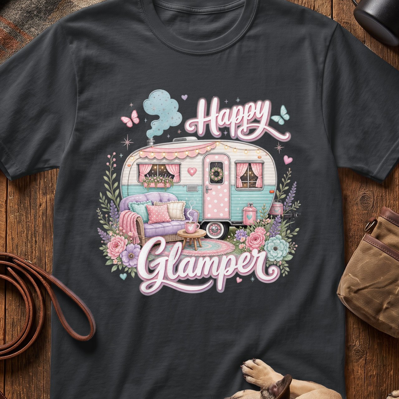 Happy Glamper Vintage Camper Tee