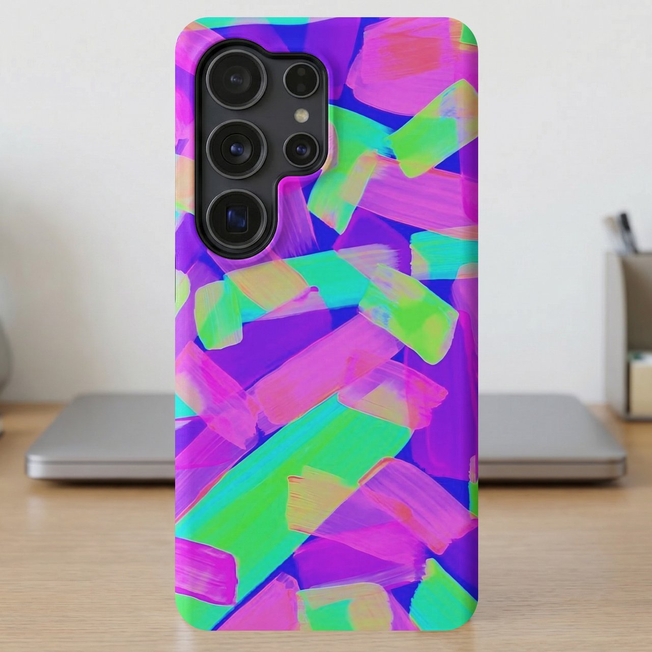 Neon Abstract Brushstrokes MagSafe® Phone Case