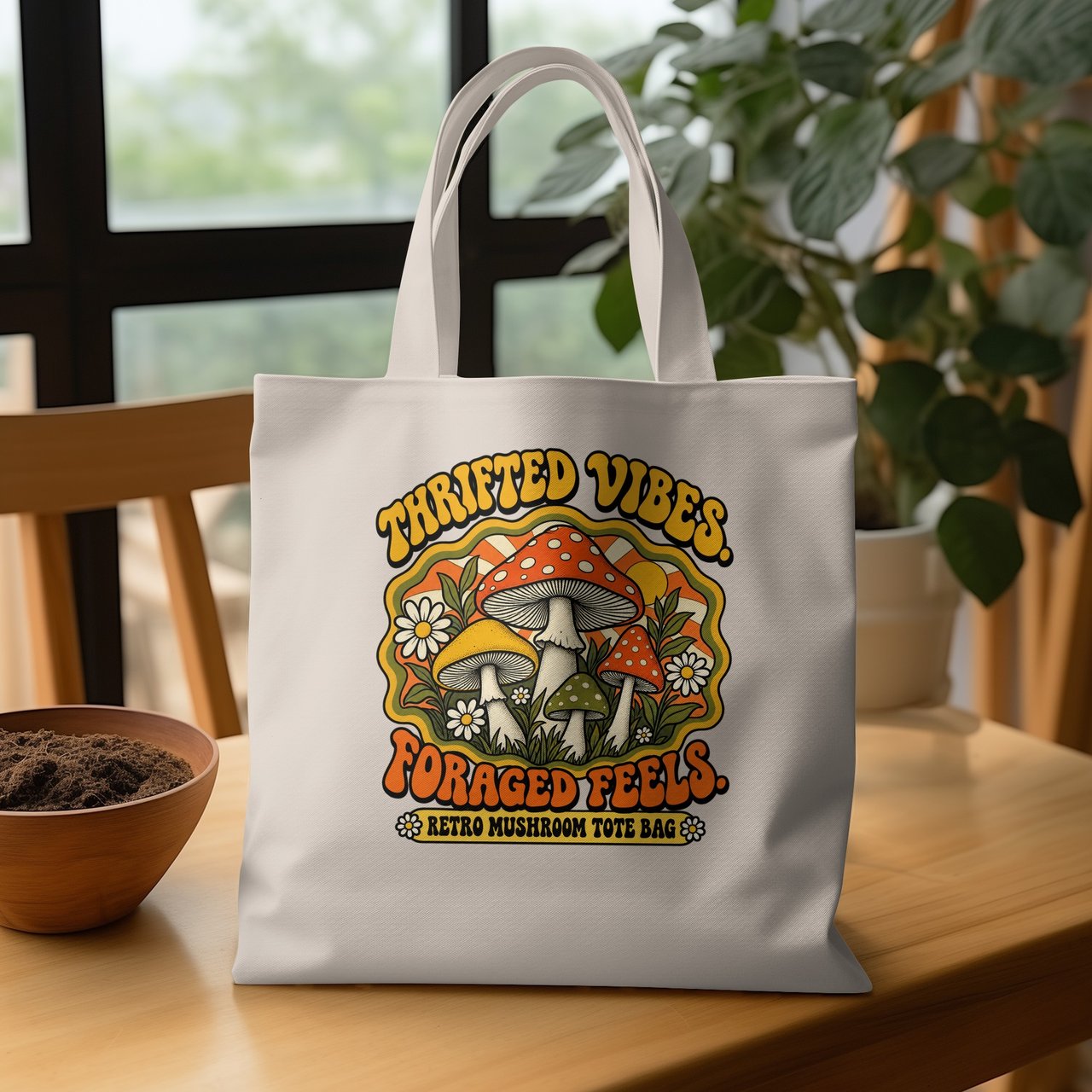 Thrifted Vibes Foraged Feels Tote Bag