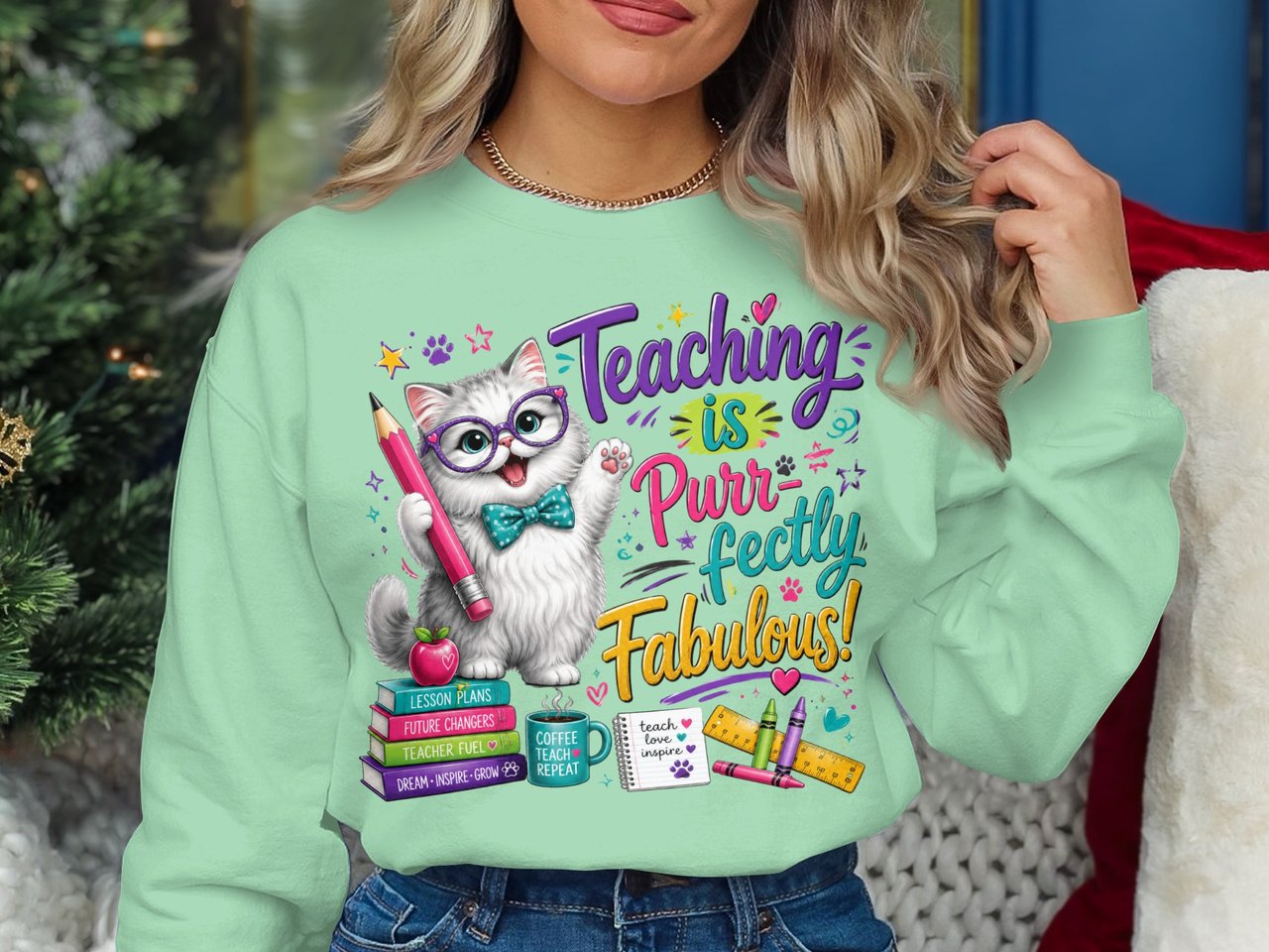 Teaching is Purrfectly Fabulous Cat T-Shirt