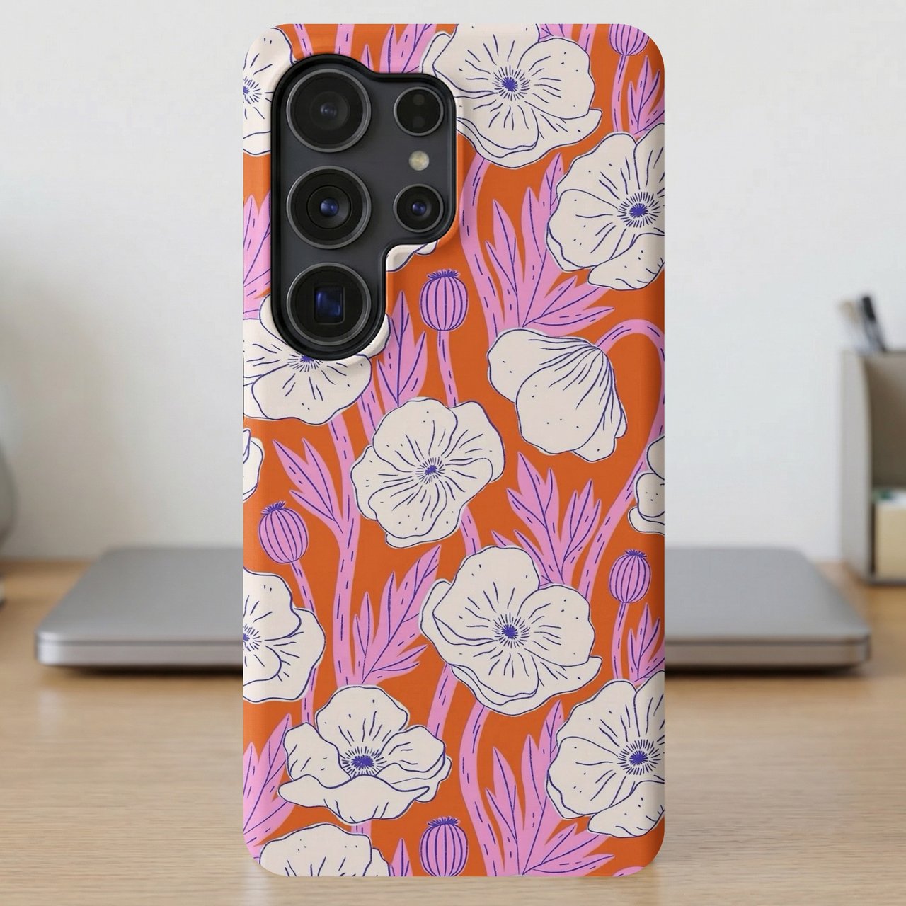 Retro Poppy Floral MagSafe® Phone Case