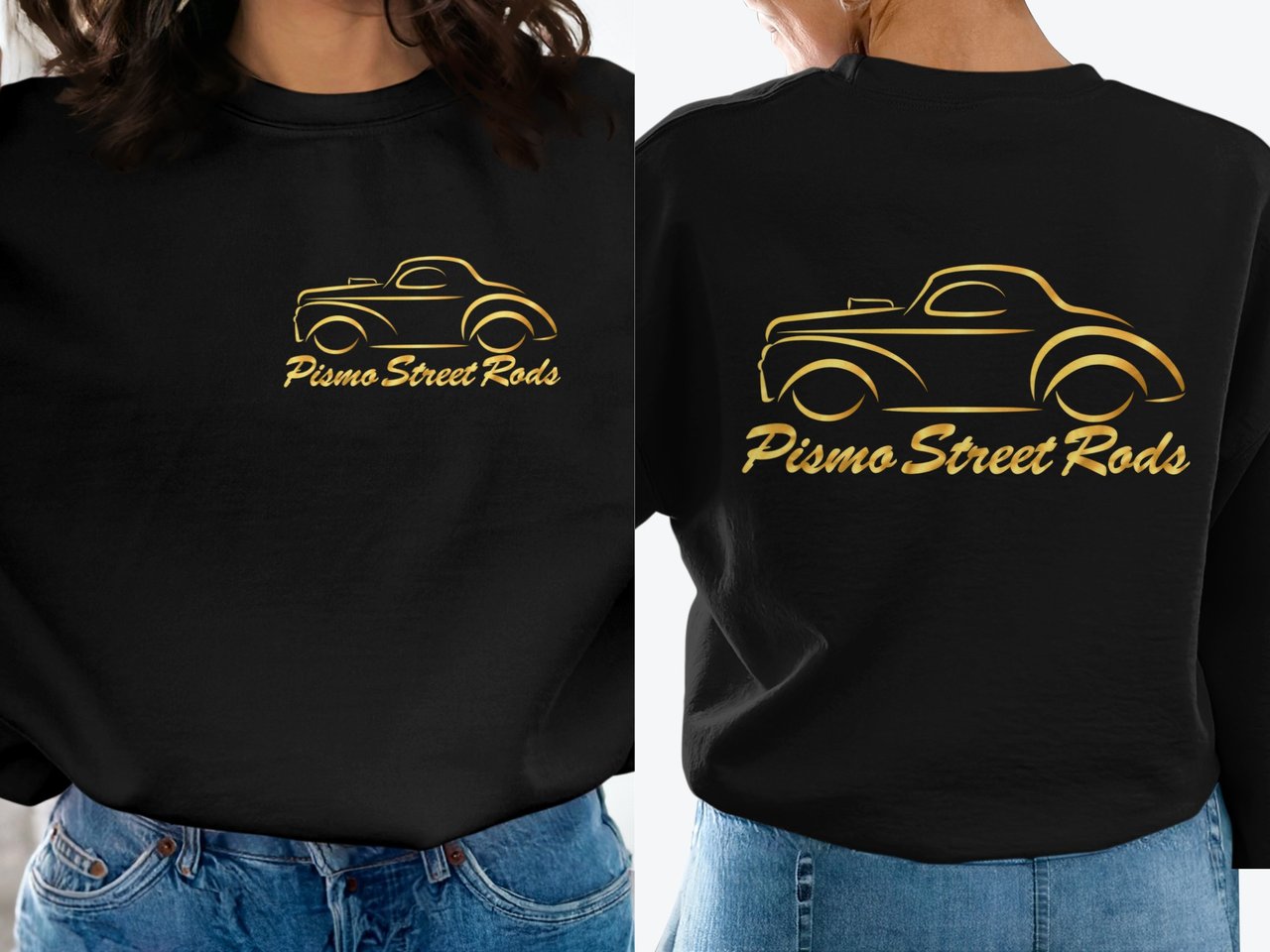 Vintage Hot Rod Sweatshirt, Classic Street Rod Car Crewneck, Retro Faux Gold Auto Graphic Sweater, Car Guy Dad Gift