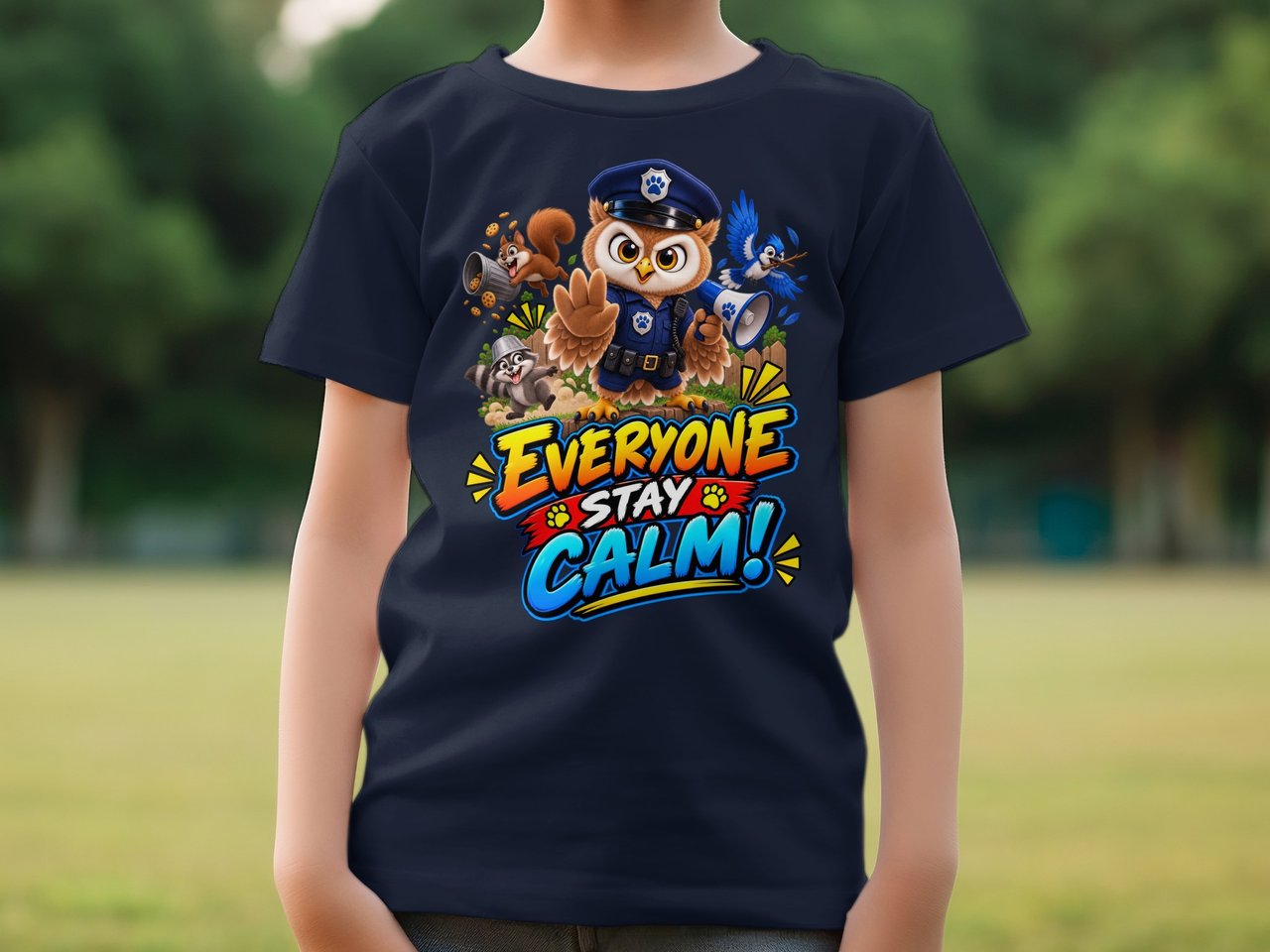 Everyone Stay Calm Officer Hoot the Owl Tee