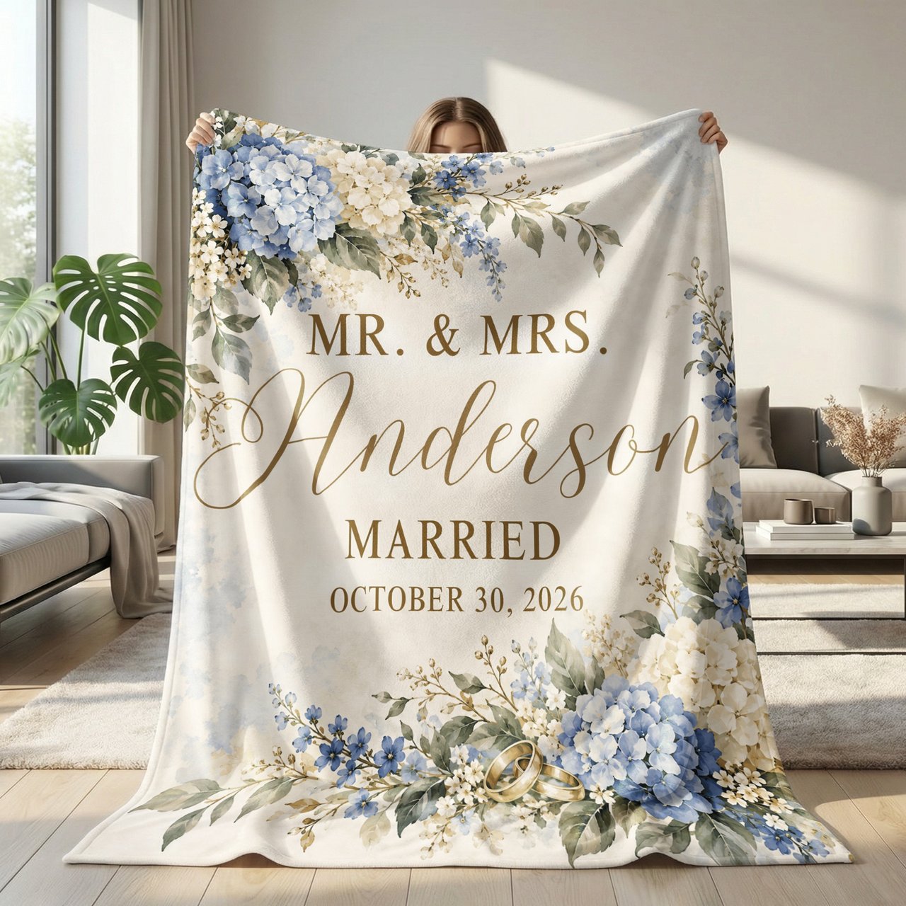 Mr and Mrs Wedding Blanket