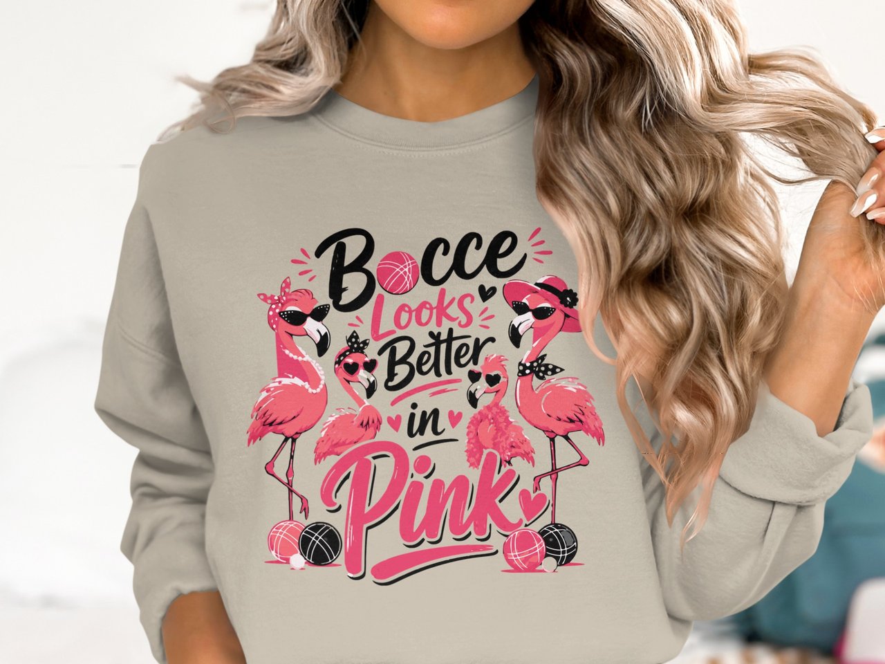 Pink Flamingo Bocce Chic Sweatshirt