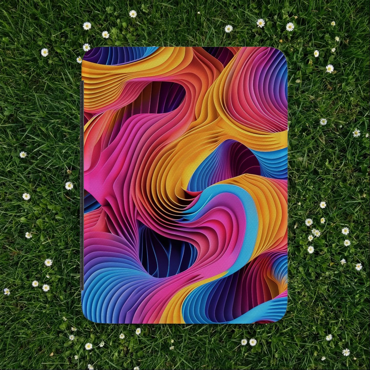 Vibrant Fluid Waves Kindle Case