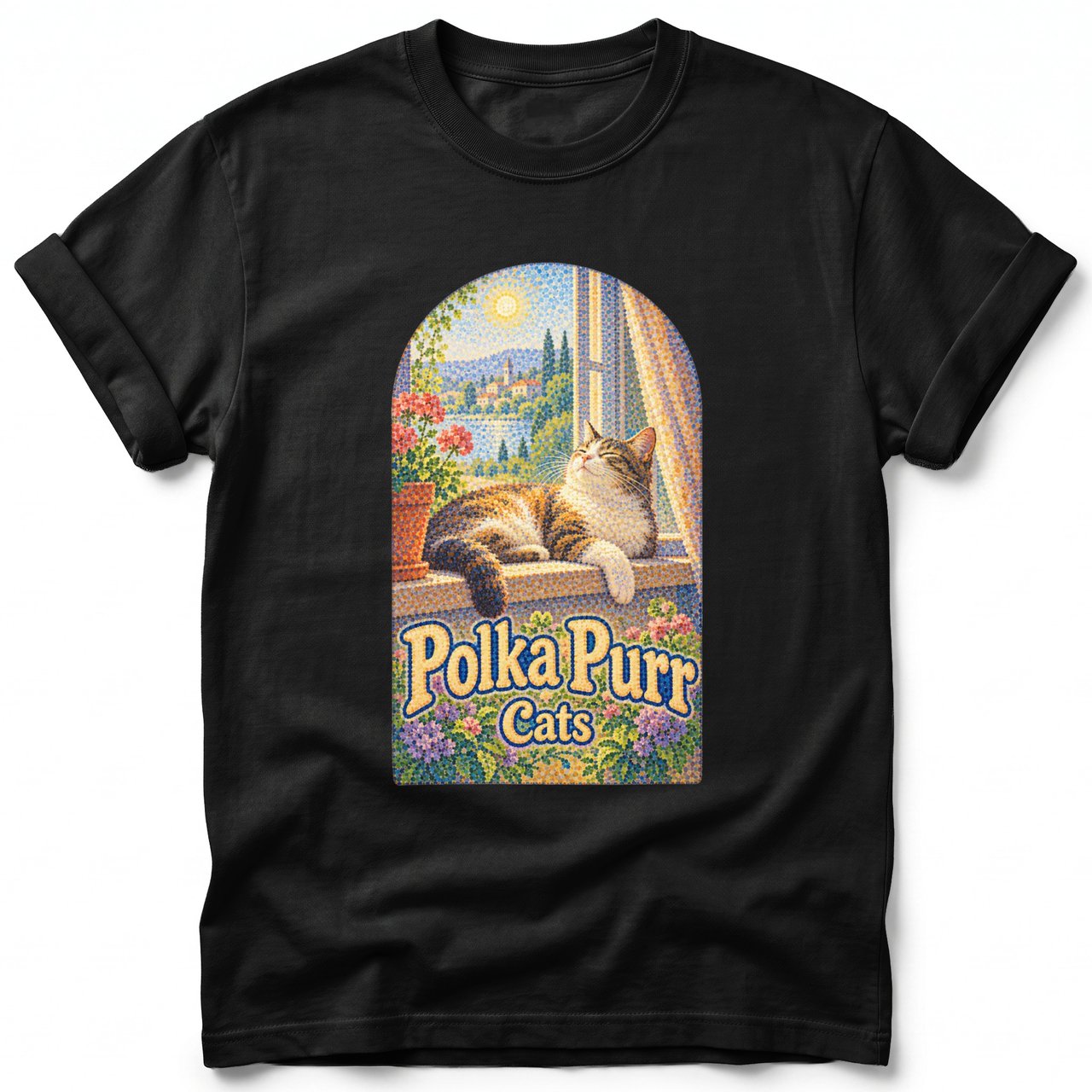 Polka Purr ~ Comfort Colors Premium Tee