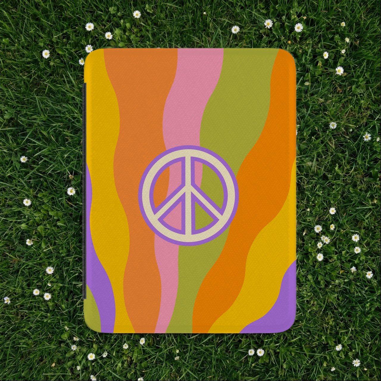 Retro Groovy Peace Sign Kindle Case