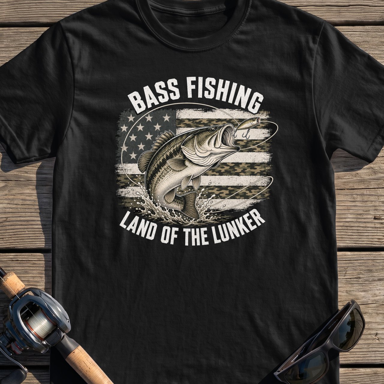 Camo Flag Bass Jumper T-Shirt