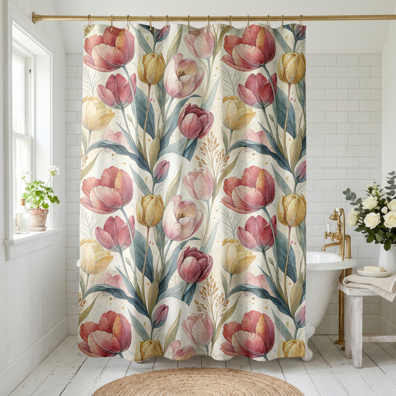 Soft Petal Tulip Dreams Shower Curtain
