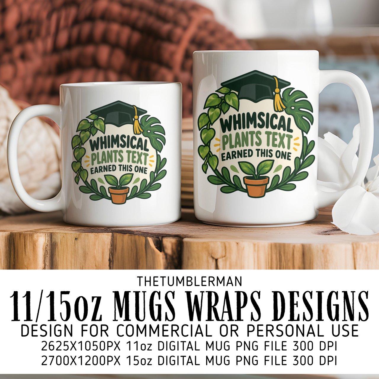 Plant Lover Grad Digital Mug Wrap